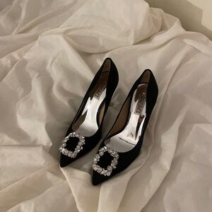 Badgley Mischka Black Heels with Sparkling Embellishment size 7.5